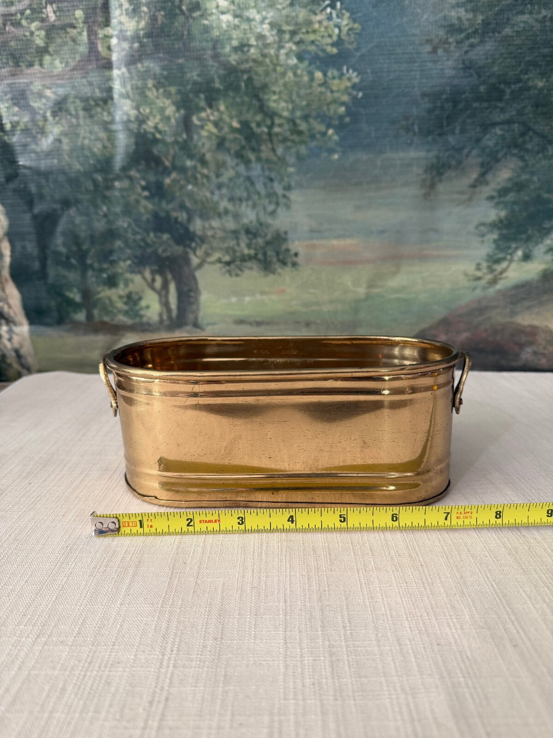Pair of Brass Oval Planters