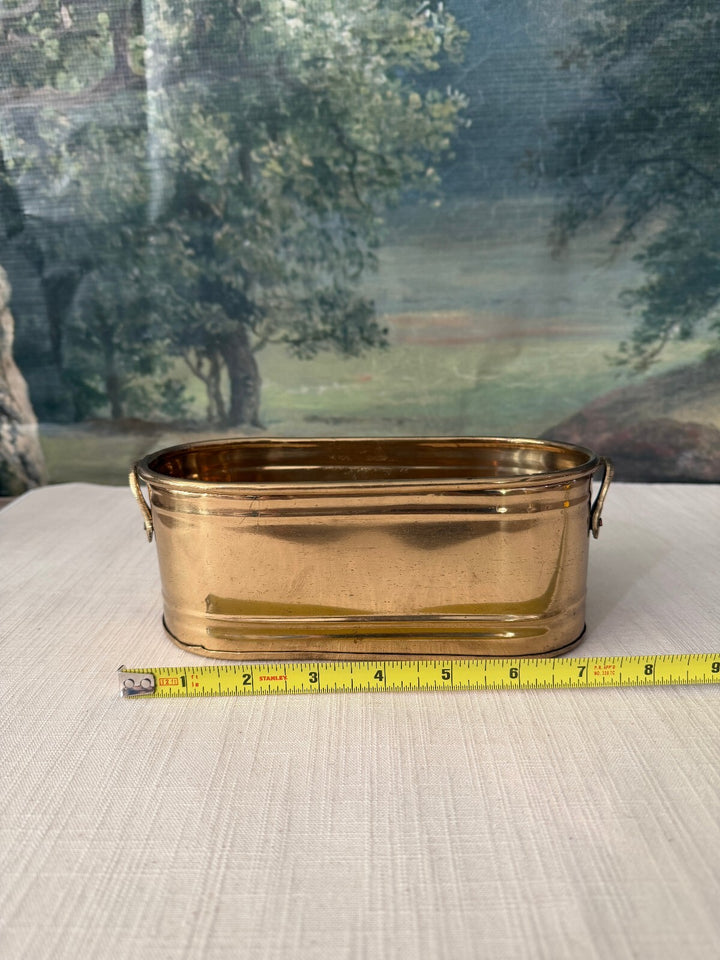 Pair of Brass Oval Planters