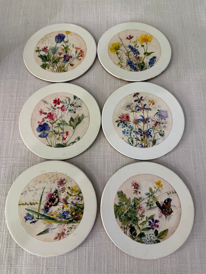 Vintage Sheraton Floral Coasters Set of 6 with Original Box