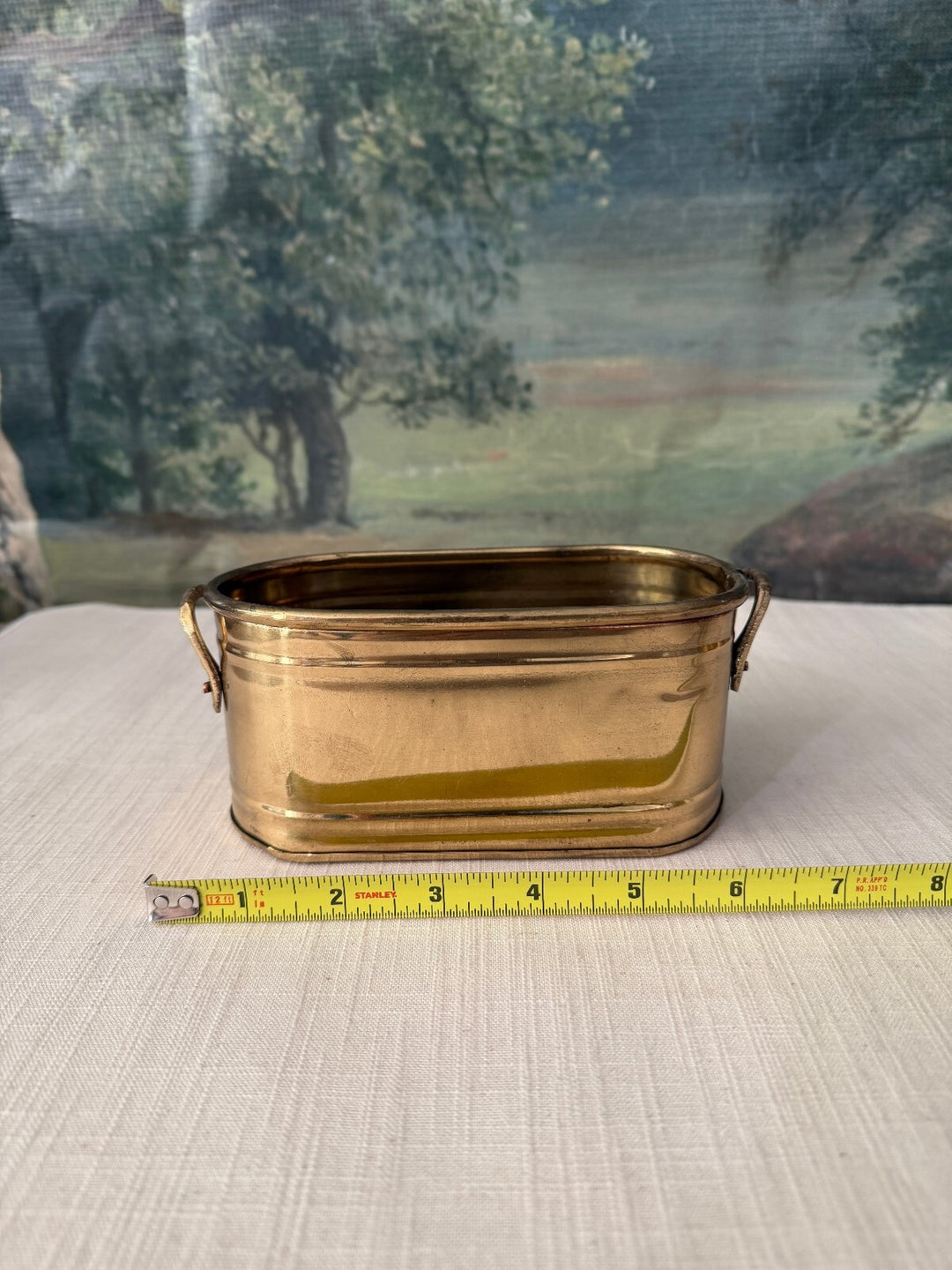 Pair of Brass Oval Planters