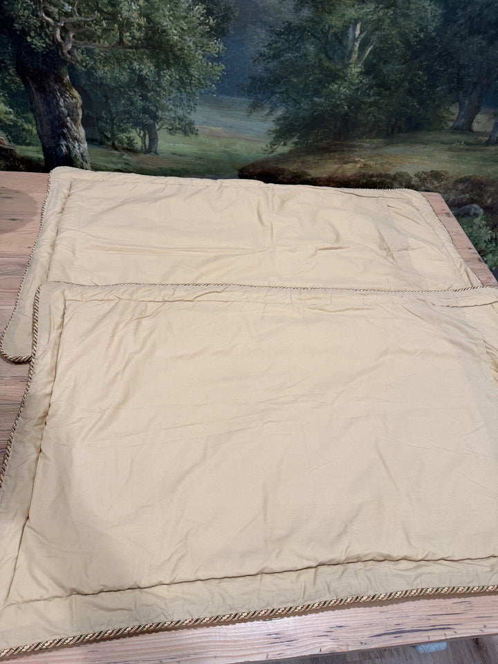 Croscill Home King Size Shams Pillow Covers in Gold Floral Pattern