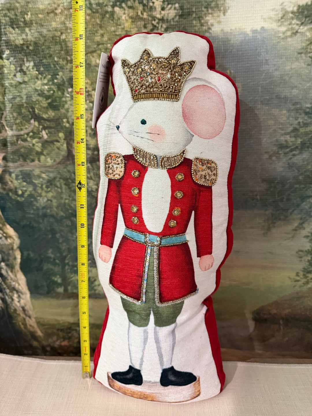 Christmas Spirit Beaded Nutcracker Mouse Plush Decoration